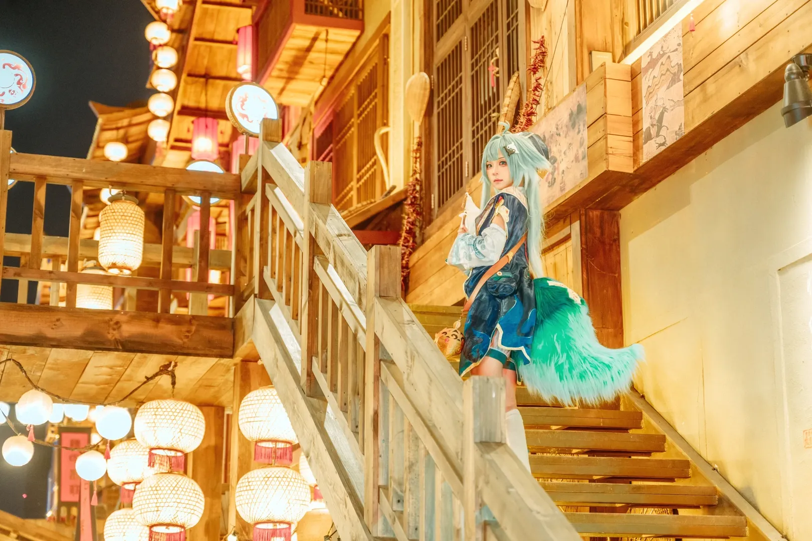 崩壊：スターレイル, 古風コスプレ, フォフォ コスプレ, 夜景撮影, 長沙の古い街並みの外景 - 11枚目