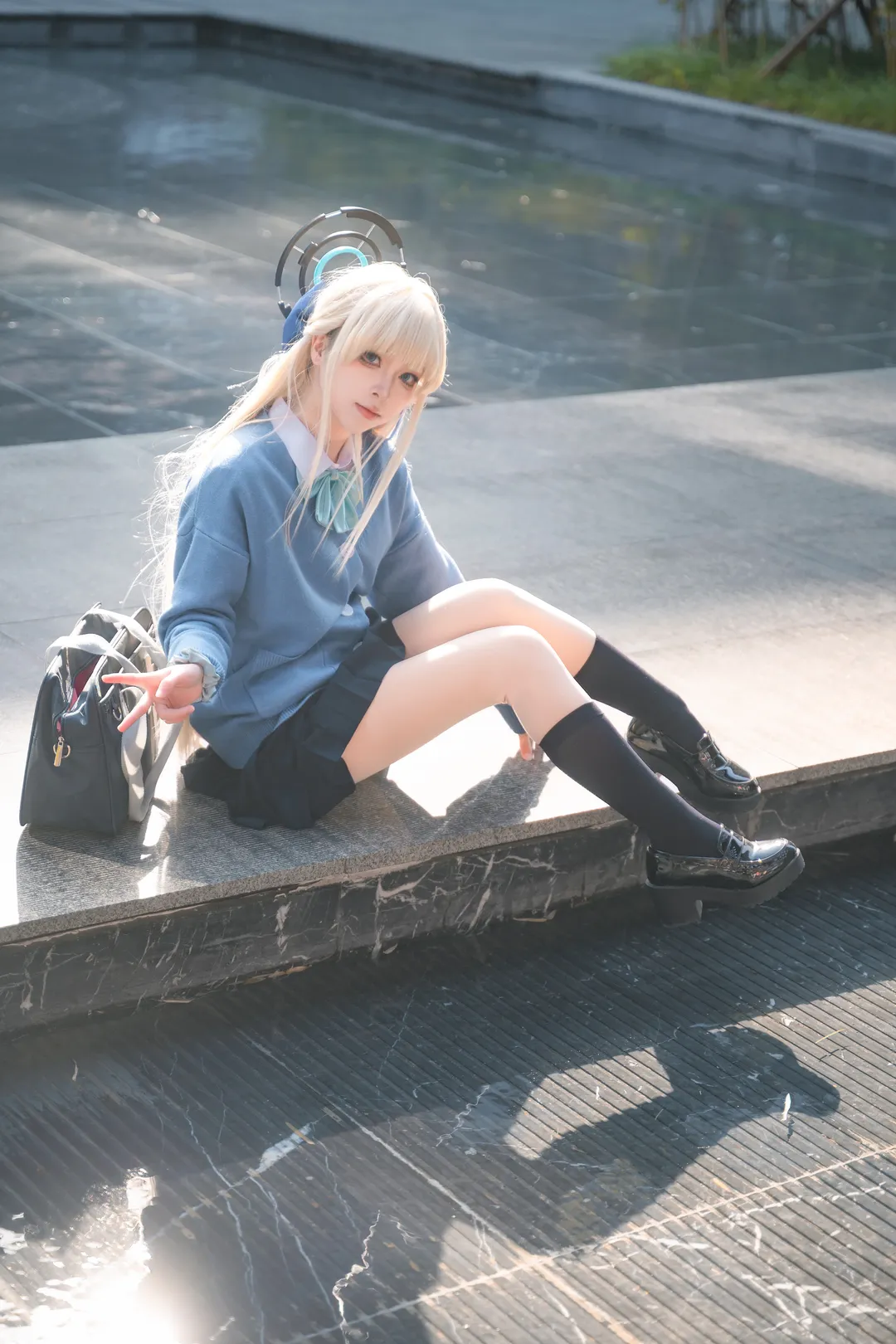 蔚蓝档案, cosplay摄影, 飞鸟马时cos, 二次元场照, 冬日外景 - 第1张