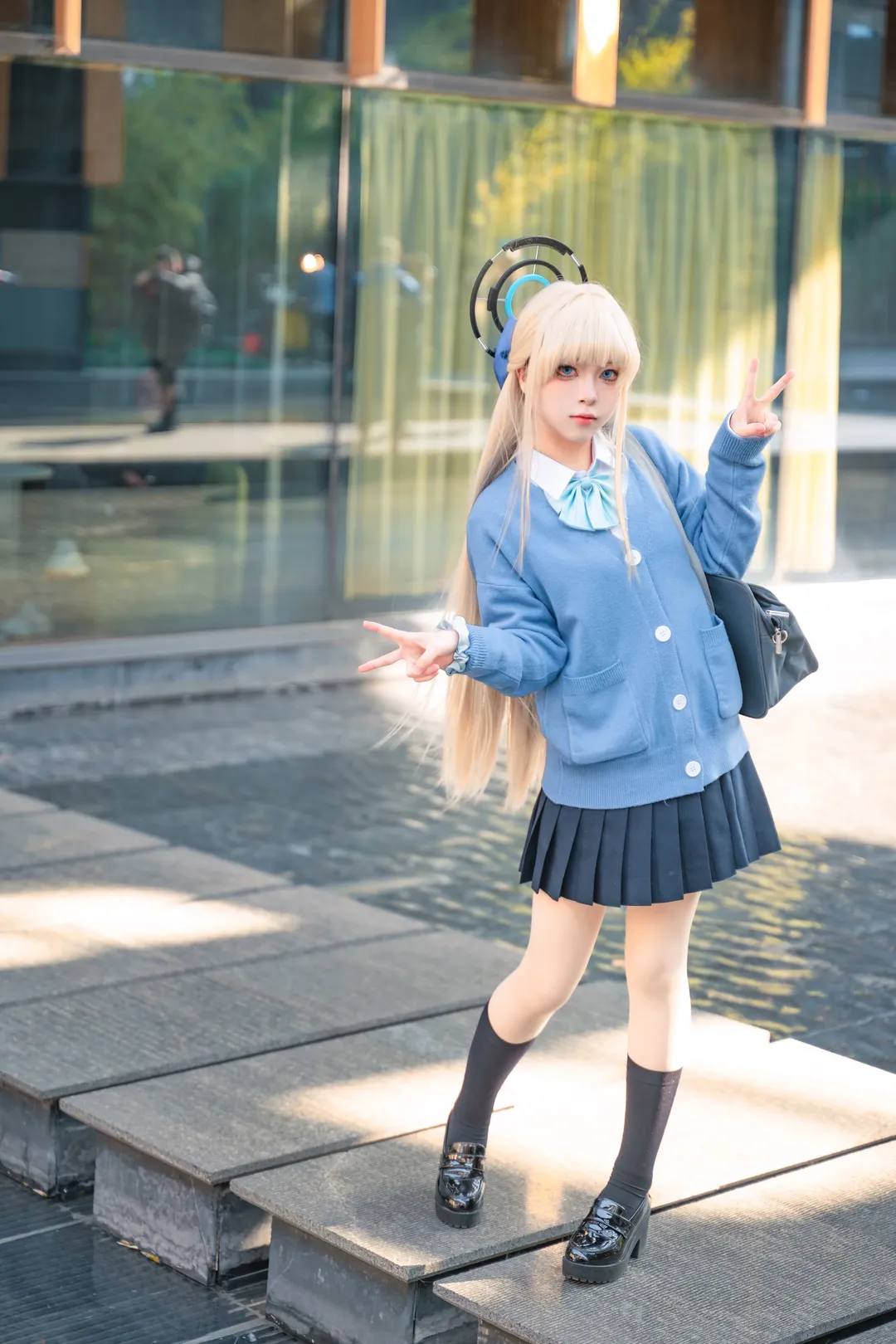 蔚蓝档案, cosplay摄影, 飞鸟马时cos, 二次元场照, 冬日外景 - 第2张