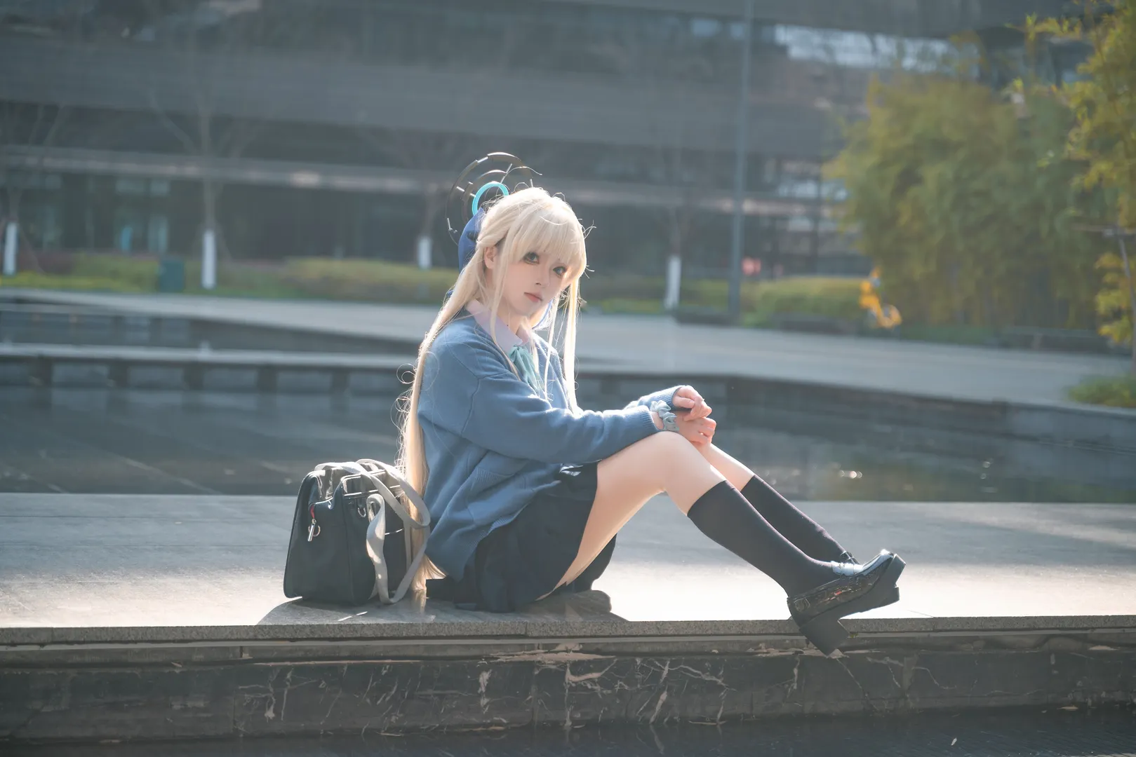 蔚蓝档案, cosplay摄影, 飞鸟马时cos, 二次元场照, 冬日外景 - 第6张