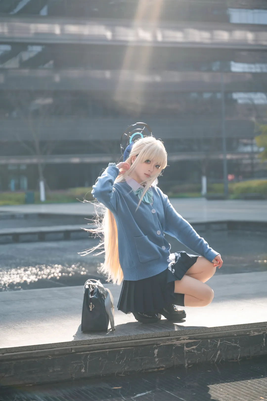 蔚蓝档案, cosplay摄影, 飞鸟马时cos, 二次元场照, 冬日外景 - 第9张
