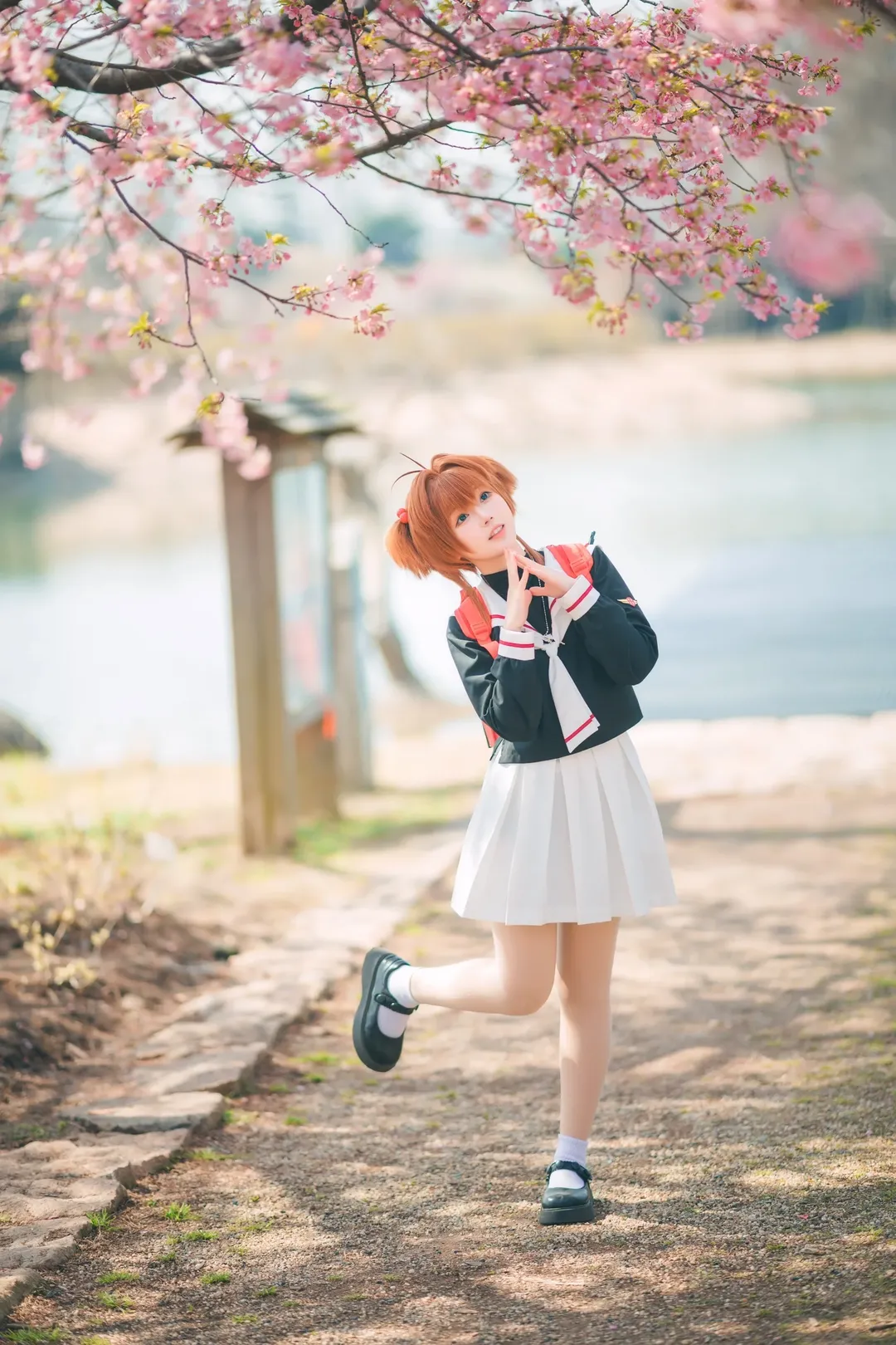 小樱cos, 魔卡少女樱, 二次元穿搭, 春日摄影, 早樱游园