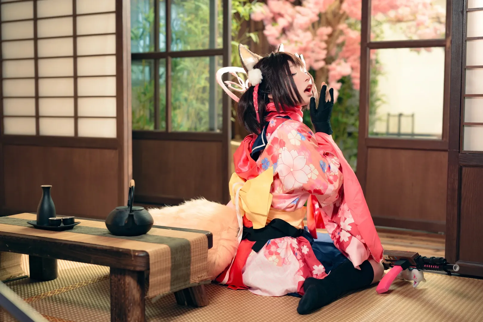 二次元摄影, 蔚蓝档案, 和风cosplay, 兽耳娘, 久田泉奈cos - 第3张
