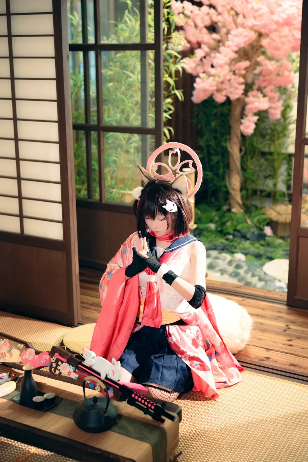 二次元摄影, 蔚蓝档案, 和风cosplay, 兽耳娘, 久田泉奈cos - 第6张