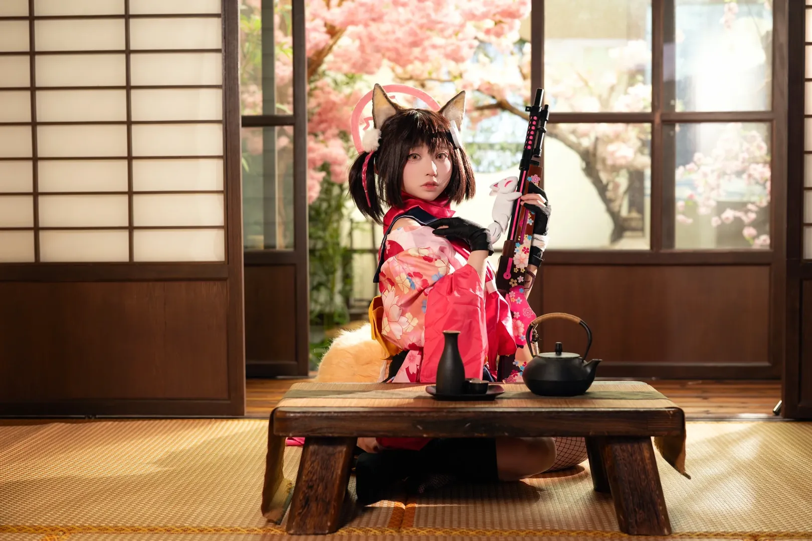 二次元摄影, 蔚蓝档案, 和风cosplay, 兽耳娘, 久田泉奈cos - 第7张