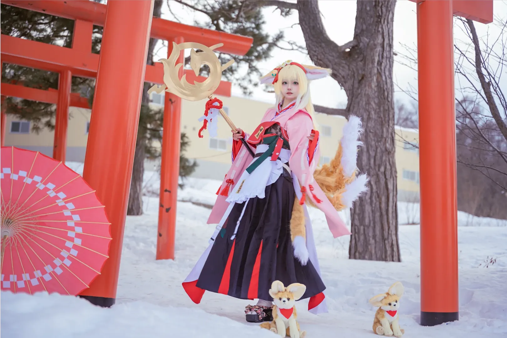 二次元cosplay, 明日方舟, 铃兰cos, 雪地外景, 北海道旅拍
