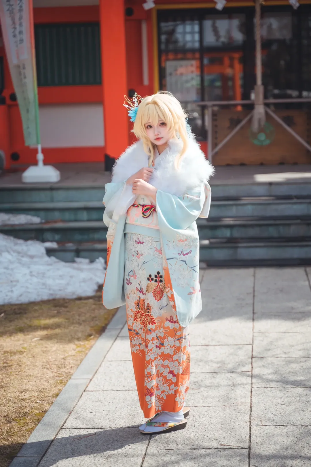 原神, 荧cos, 冬日穿搭, 日系摄影, 和服写真
