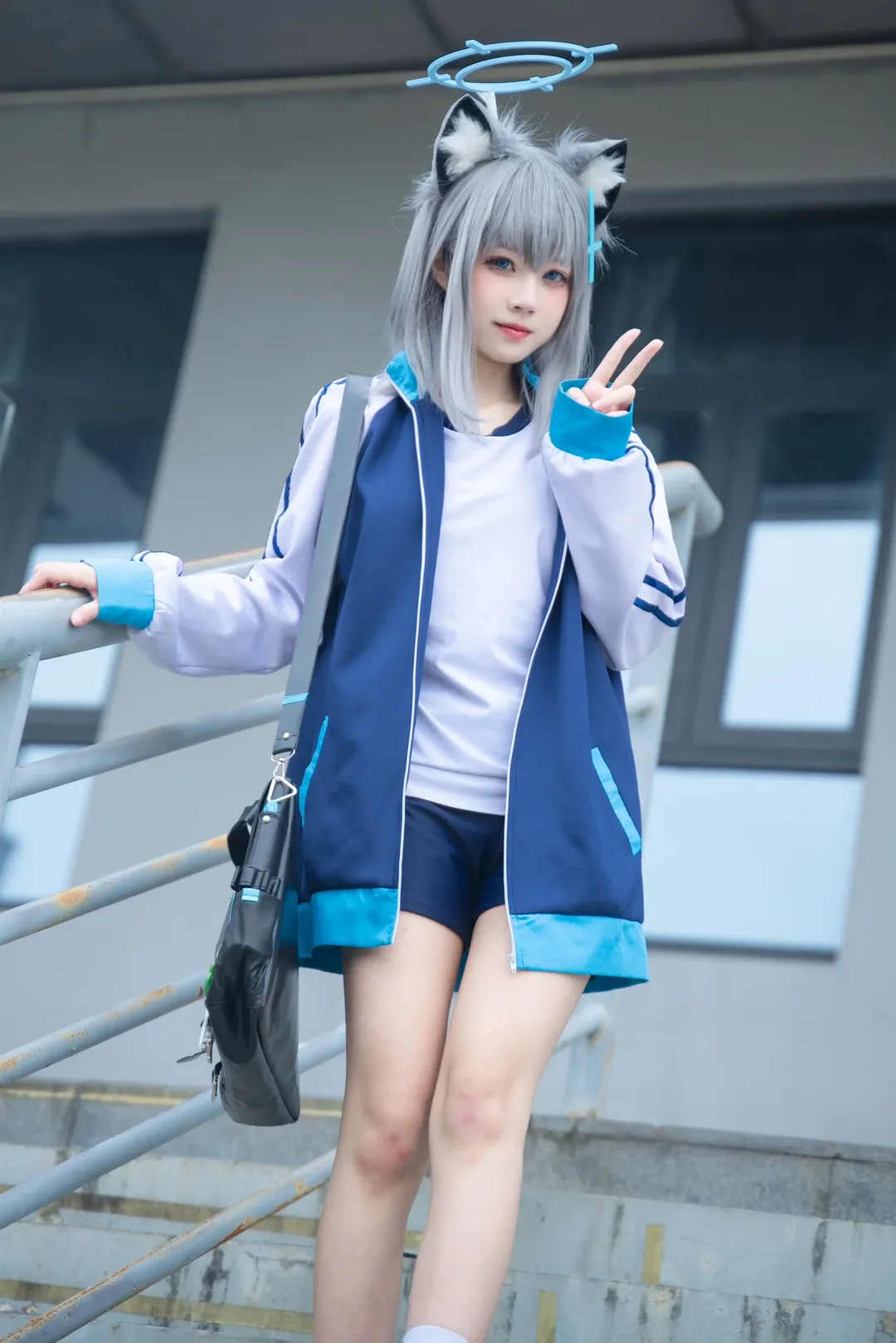 ブルーアーカイブ, 砂狼シロコ コスプレ, 獣耳少女, 屋外ポートレート撮影, スポーツスタイル - 11枚目