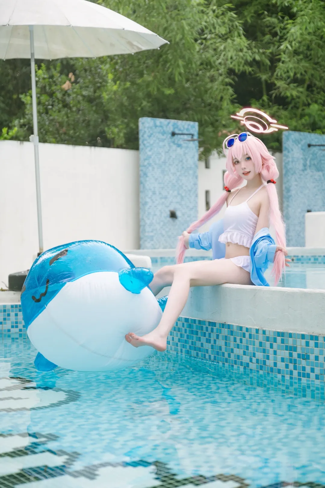 蔚蓝档案, 小鸟游星野cos, 夏日泳装, cosplay摄影, 二次元水着 - 第1张