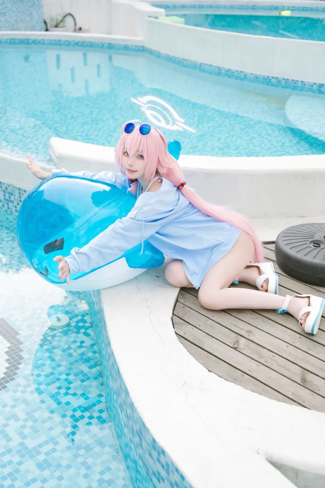 蔚蓝档案, 小鸟游星野cos, 夏日泳装, cosplay摄影, 二次元水着 - 第2张