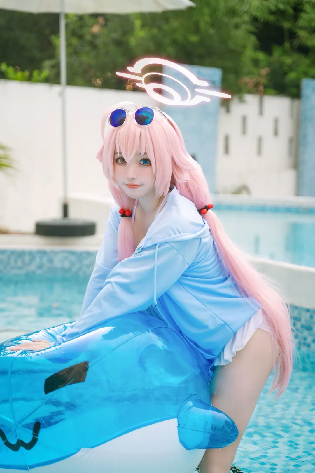 蔚蓝档案, 小鸟游星野cos, 夏日泳装, cosplay摄影, 二次元水着 - 第5张