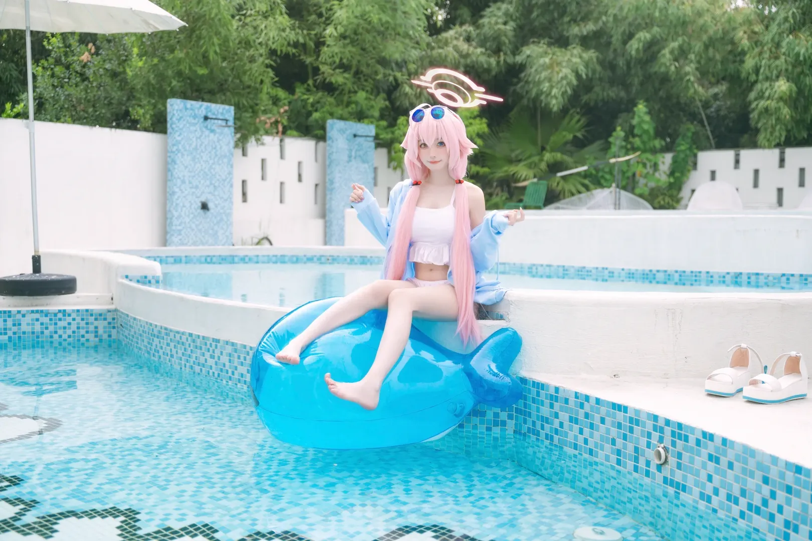 蔚蓝档案, 小鸟游星野cos, 夏日泳装, cosplay摄影, 二次元水着 - 第6张