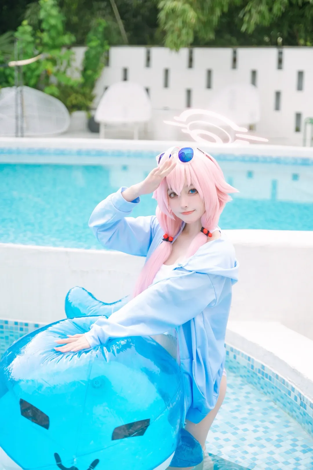 蔚蓝档案, 小鸟游星野cos, 夏日泳装, cosplay摄影, 二次元水着 - 第7张