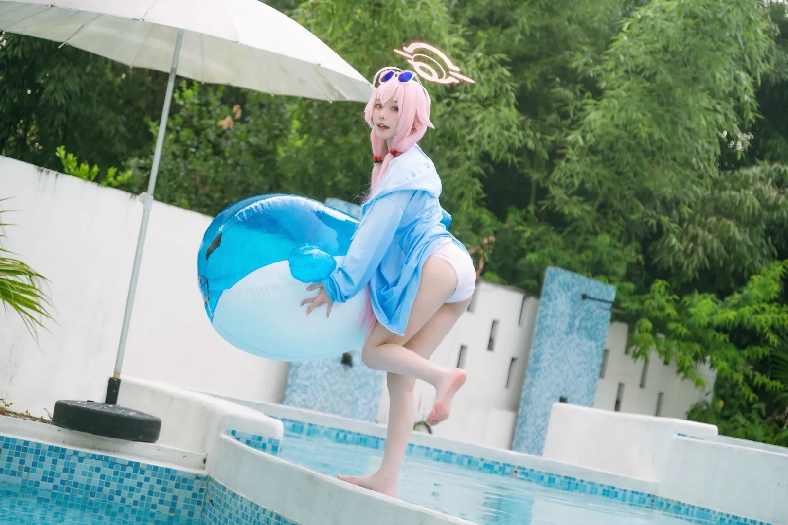 蔚蓝档案, 小鸟游星野cos, 夏日泳装, cosplay摄影, 二次元水着 - 第8张
