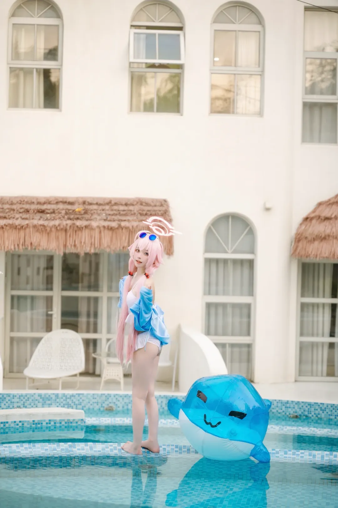 蔚蓝档案, 小鸟游星野cos, 夏日泳装, cosplay摄影, 二次元水着 - 第9张