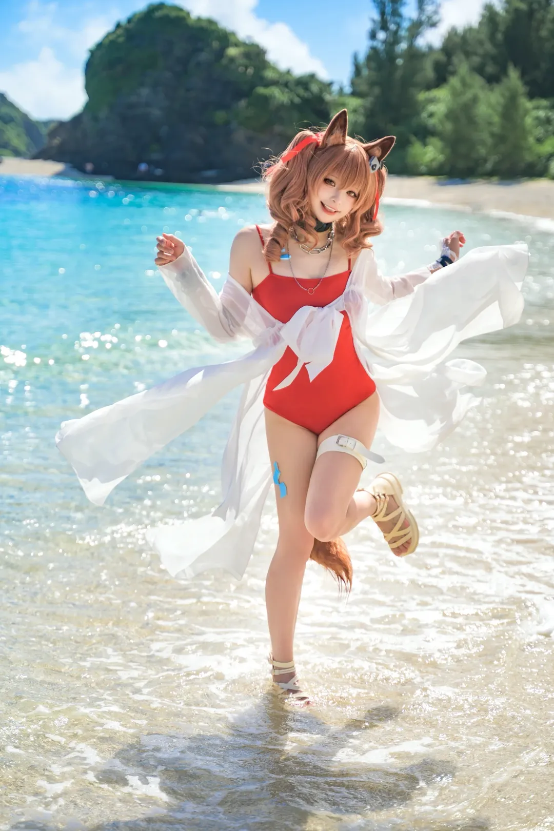 アークナイツ, 水着コスプレ, サマーフィルム, アンジェリーナコスプレ, ビーチコスプレ - 1枚目