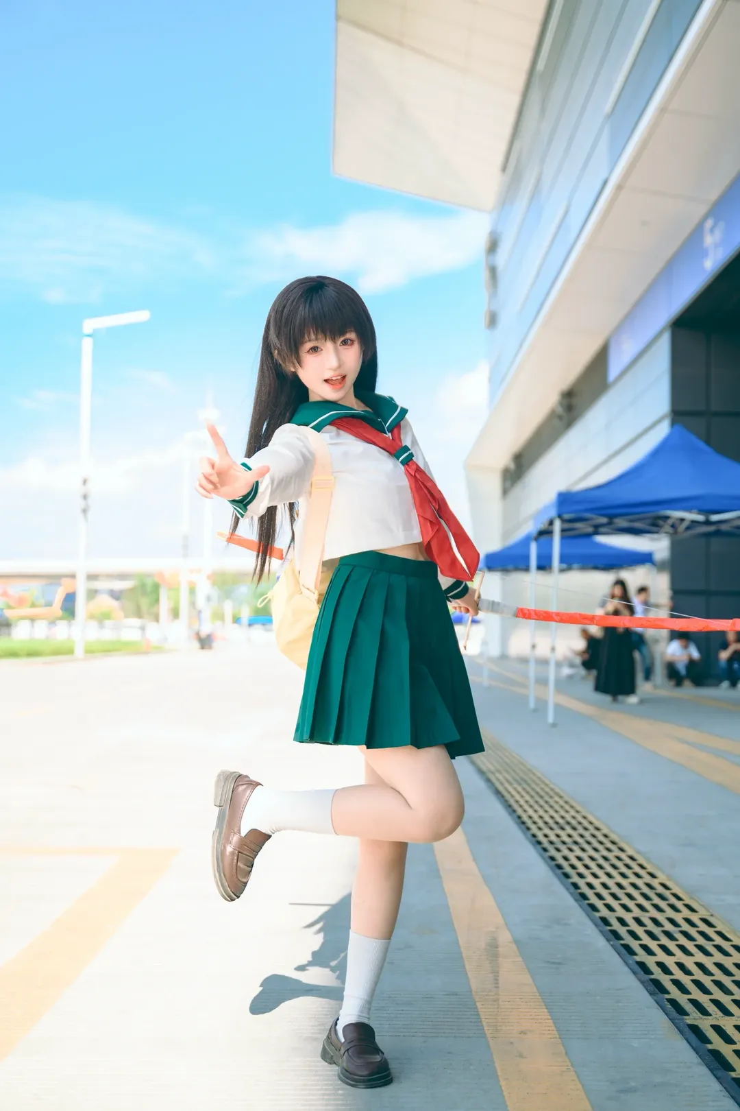 Cosplay摄影, 漫展场照, 犬夜叉, 戈薇cos, 水手服少女