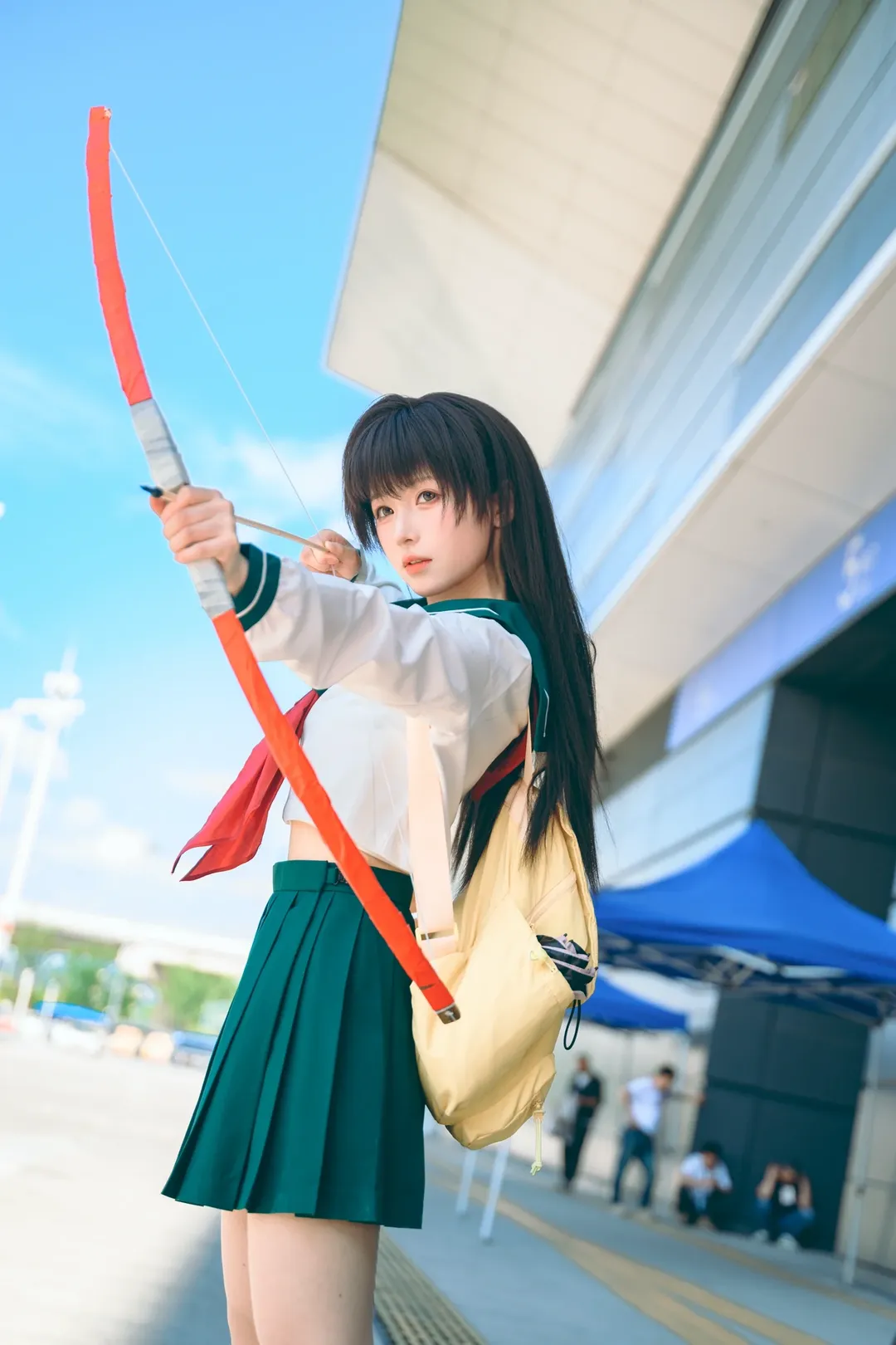 Cosplay摄影, 漫展场照, 犬夜叉, 戈薇cos, 水手服少女 - 第2张