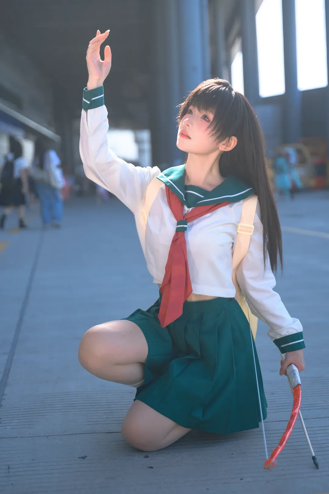 Cosplay摄影, 漫展场照, 犬夜叉, 戈薇cos, 水手服少女 - 第4张