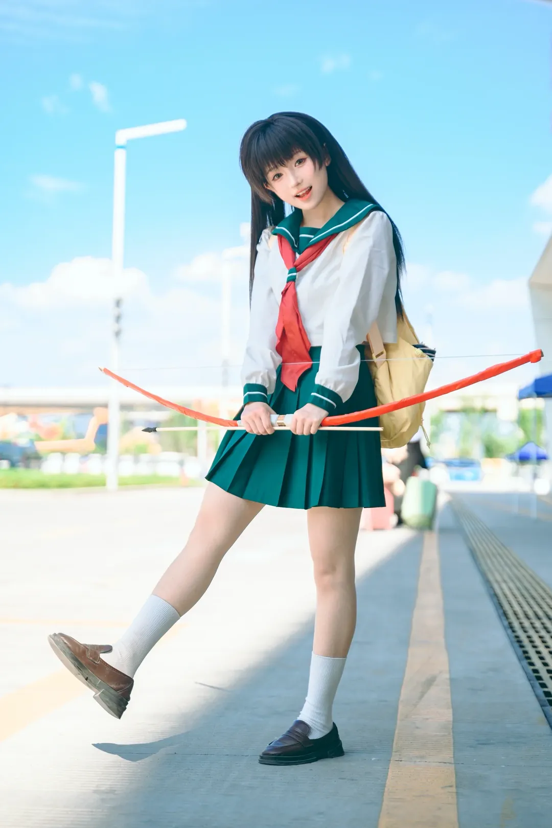 Cosplay摄影, 漫展场照, 犬夜叉, 戈薇cos, 水手服少女 - 第5张