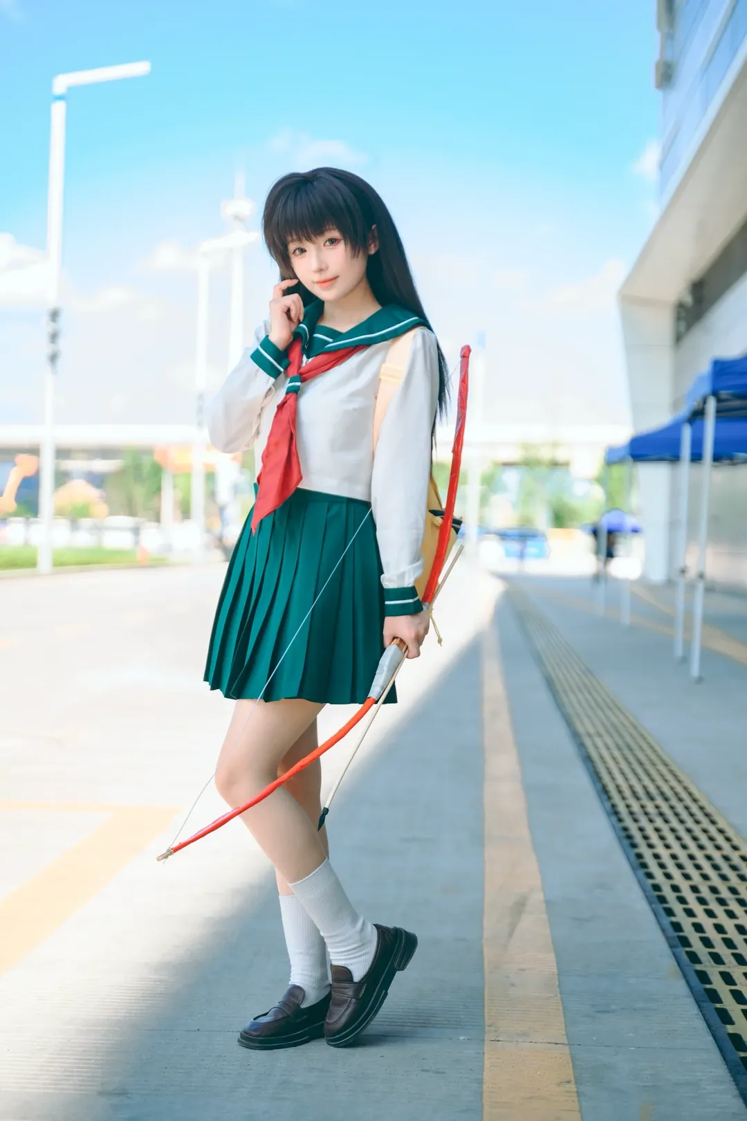 Cosplay摄影, 漫展场照, 犬夜叉, 戈薇cos, 水手服少女 - 第7张
