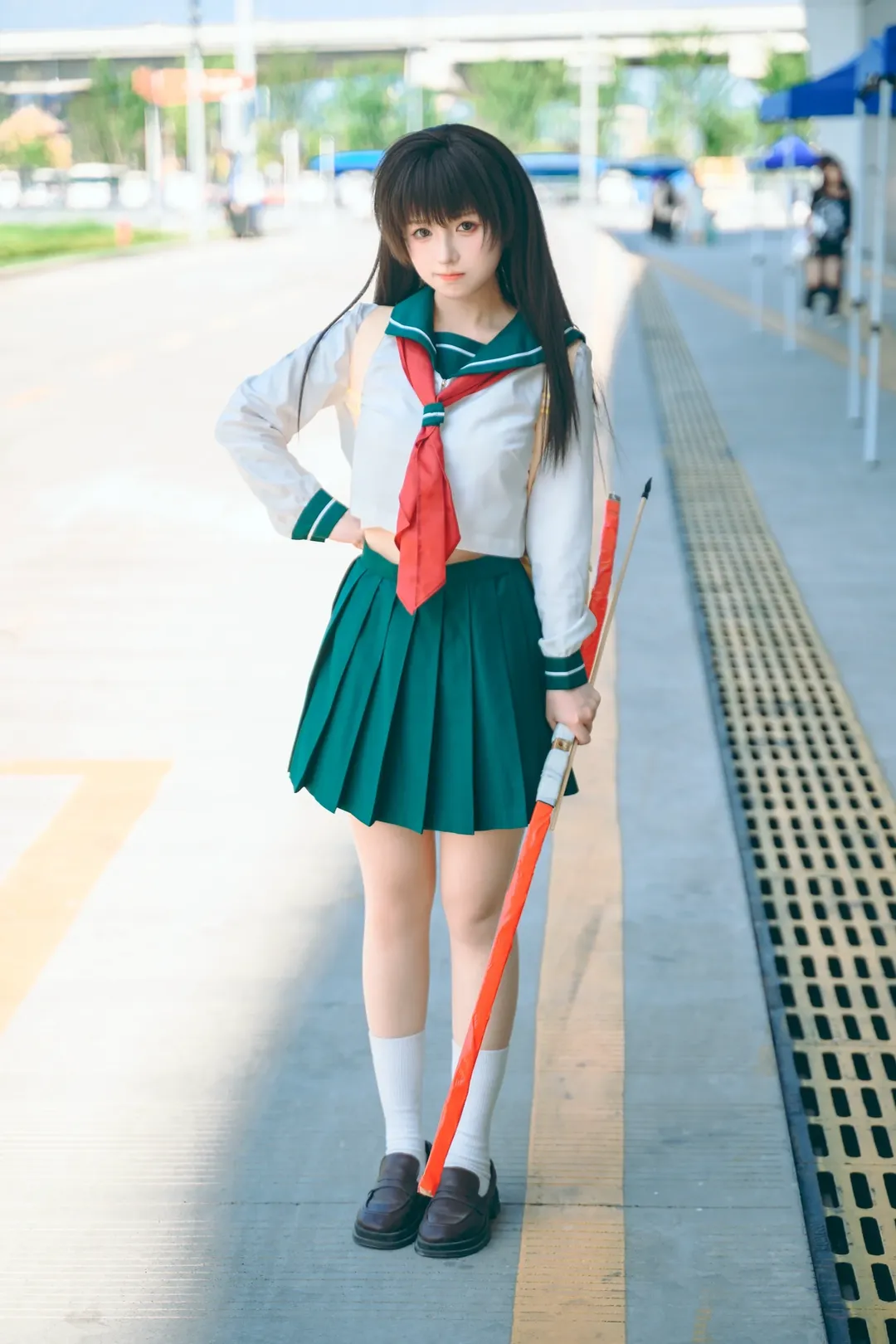 Cosplay摄影, 漫展场照, 犬夜叉, 戈薇cos, 水手服少女 - 第8张