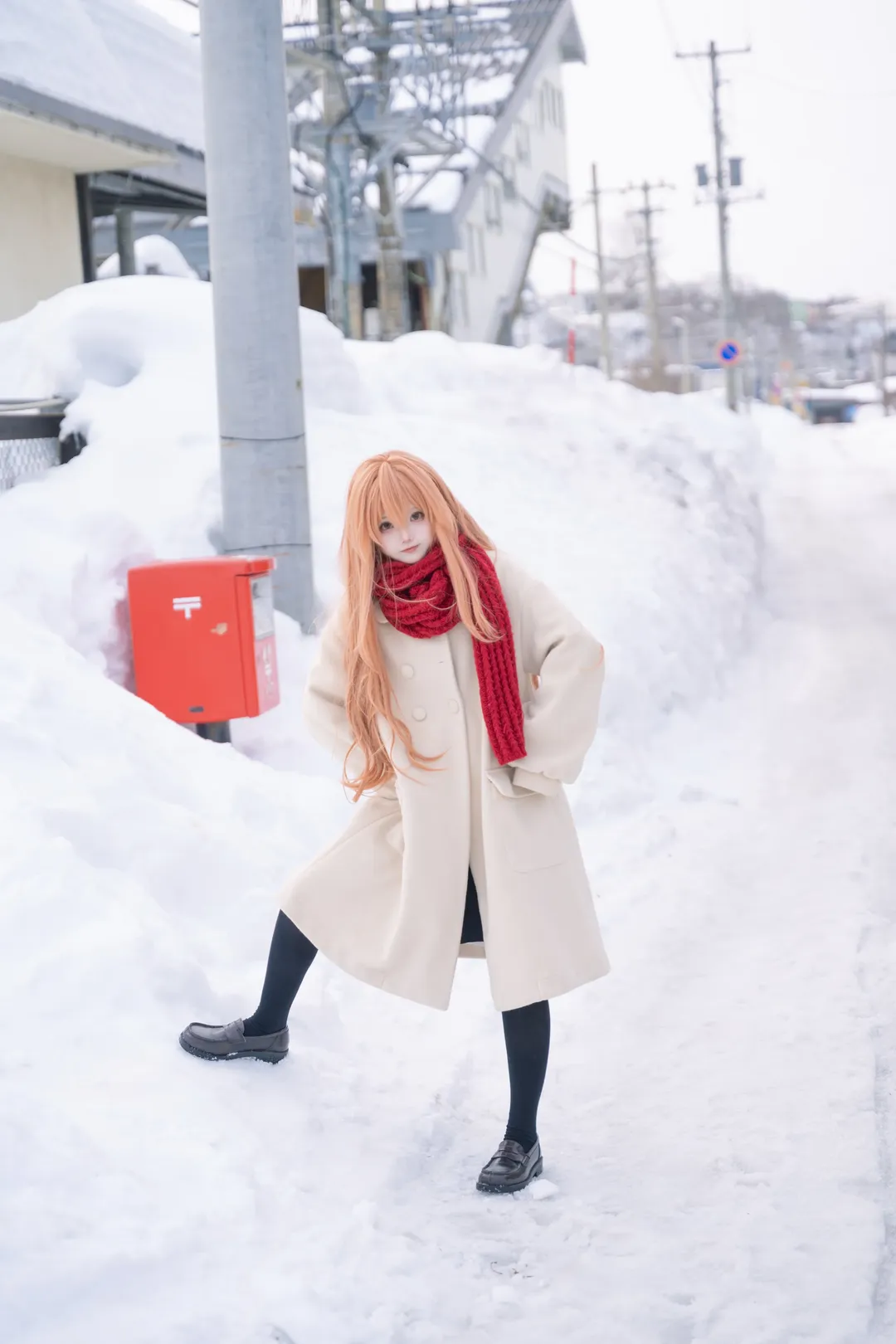 逢坂大河cos, 龙与虎, 雪景cos, 日系冬季穿搭, 铁道旅拍 - 第10张