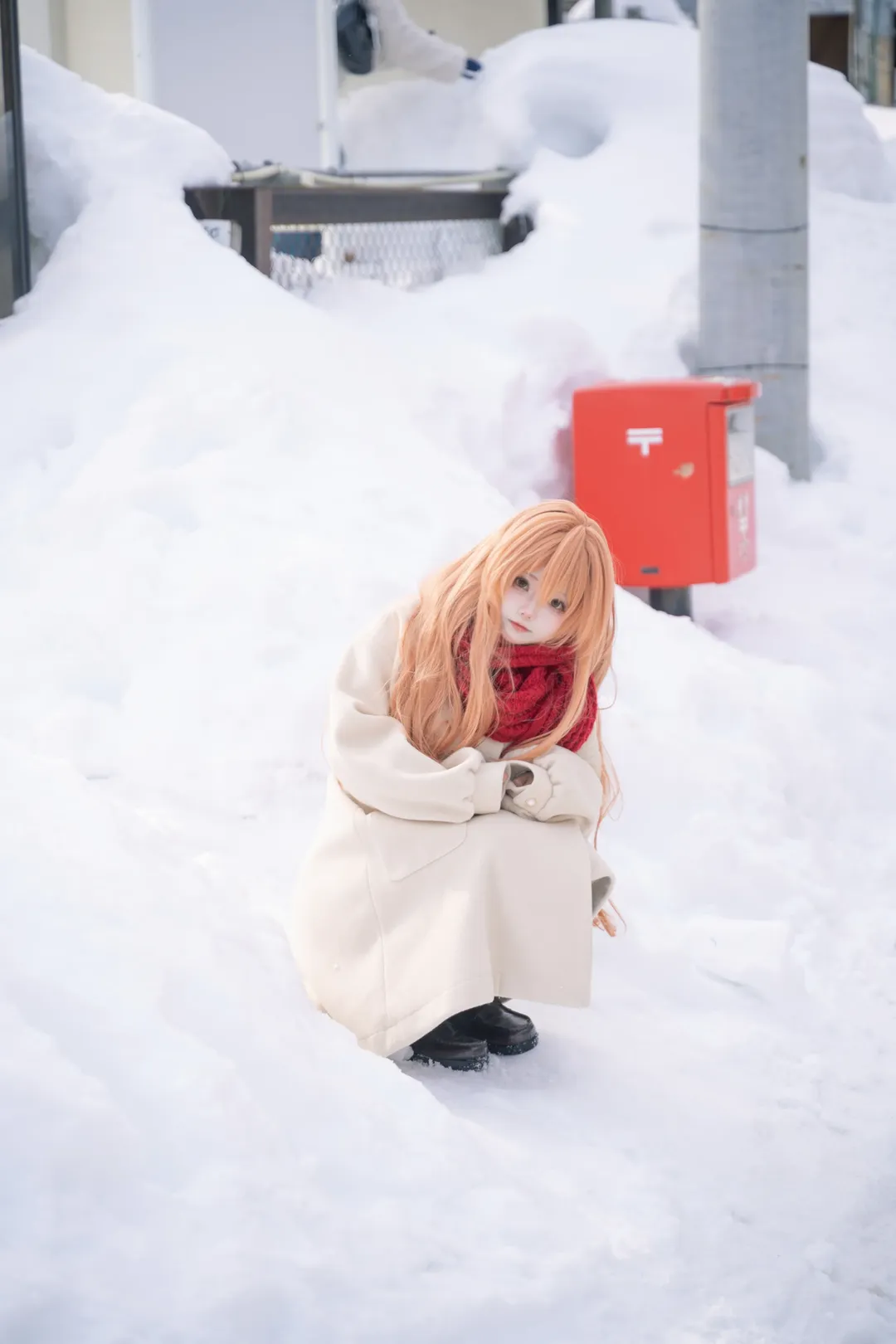 逢坂大河cos, 龙与虎, 雪景cos, 日系冬季穿搭, 铁道旅拍 - 第5张