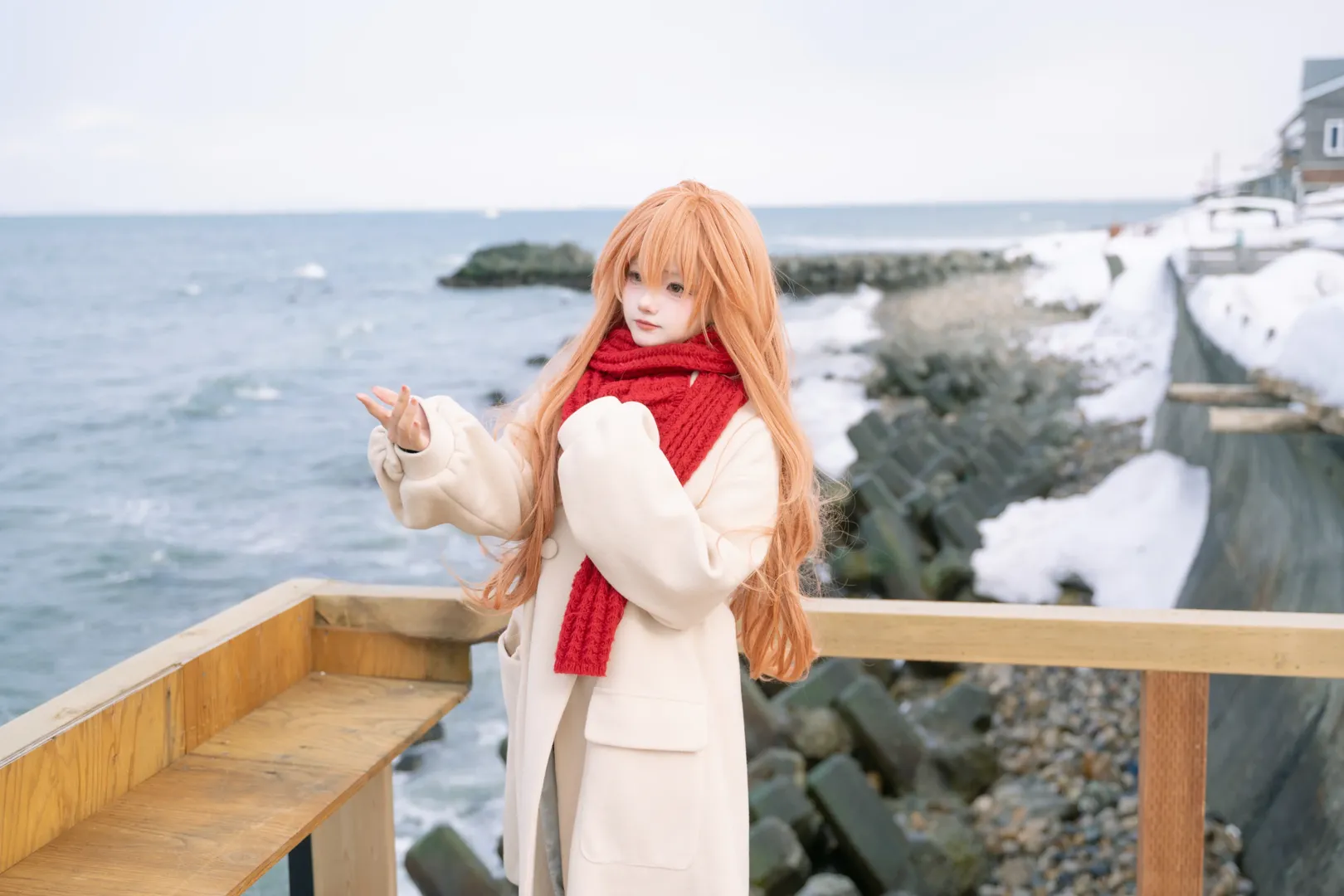 逢坂大河cos, 龙与虎, 雪景cos, 日系冬季穿搭, 铁道旅拍 - 第7张