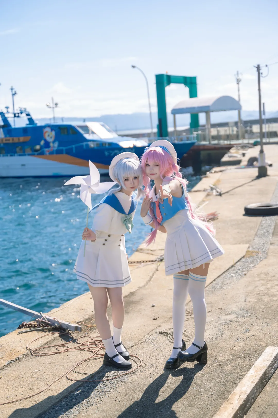 水手服cosplay, 要乐奈cos, BanG Dream! It's MyGO!!!!!, 千早爱音cos, 海港外景 - 第2张