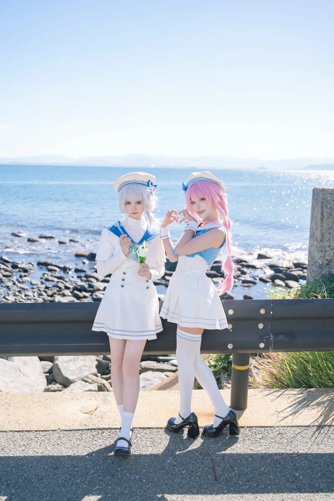 水手服cosplay, 要乐奈cos, BanG Dream! It's MyGO!!!!!, 千早爱音cos, 海港外景 - 第4张