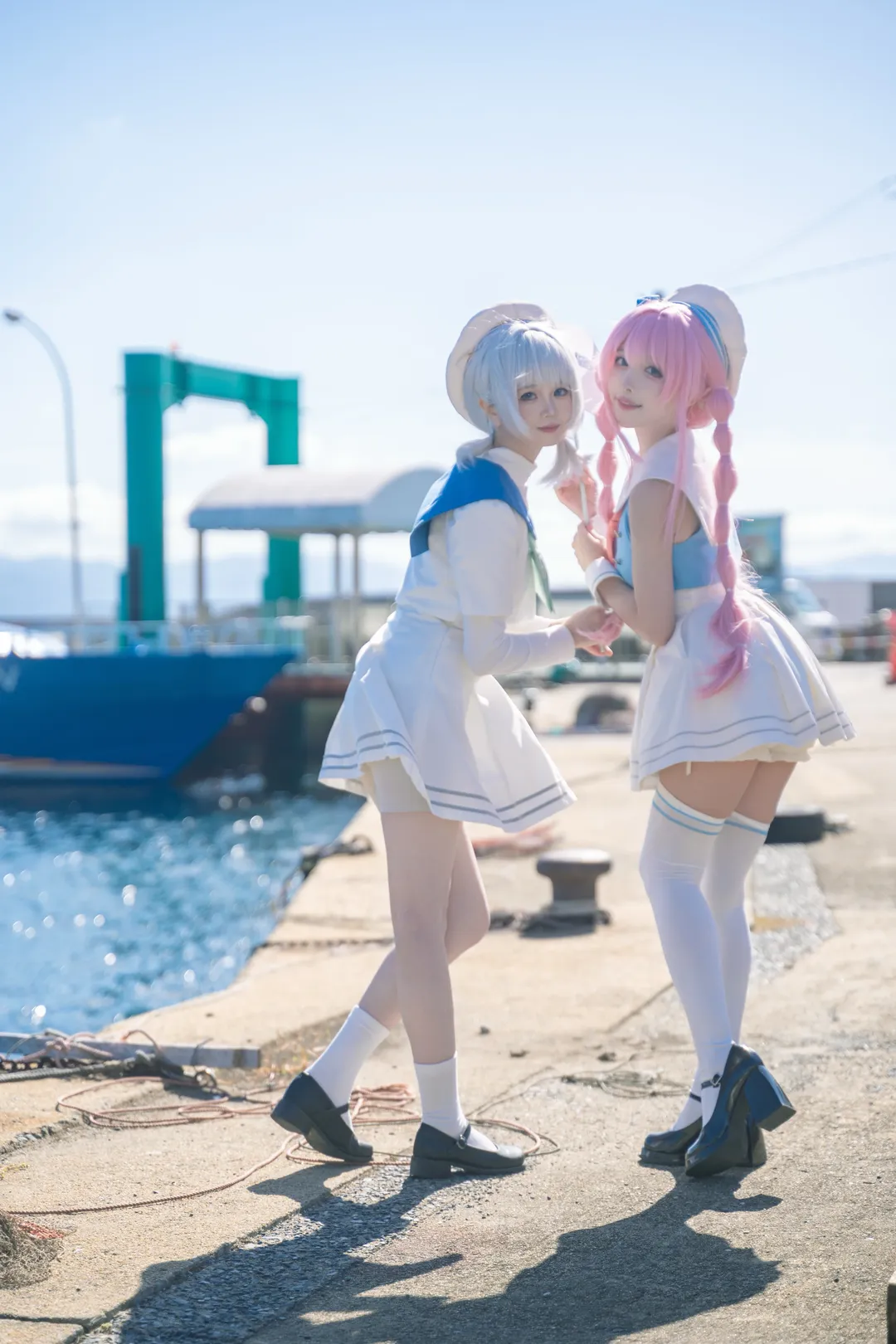 水手服cosplay, 要乐奈cos, BanG Dream! It's MyGO!!!!!, 千早爱音cos, 海港外景 - 第6张