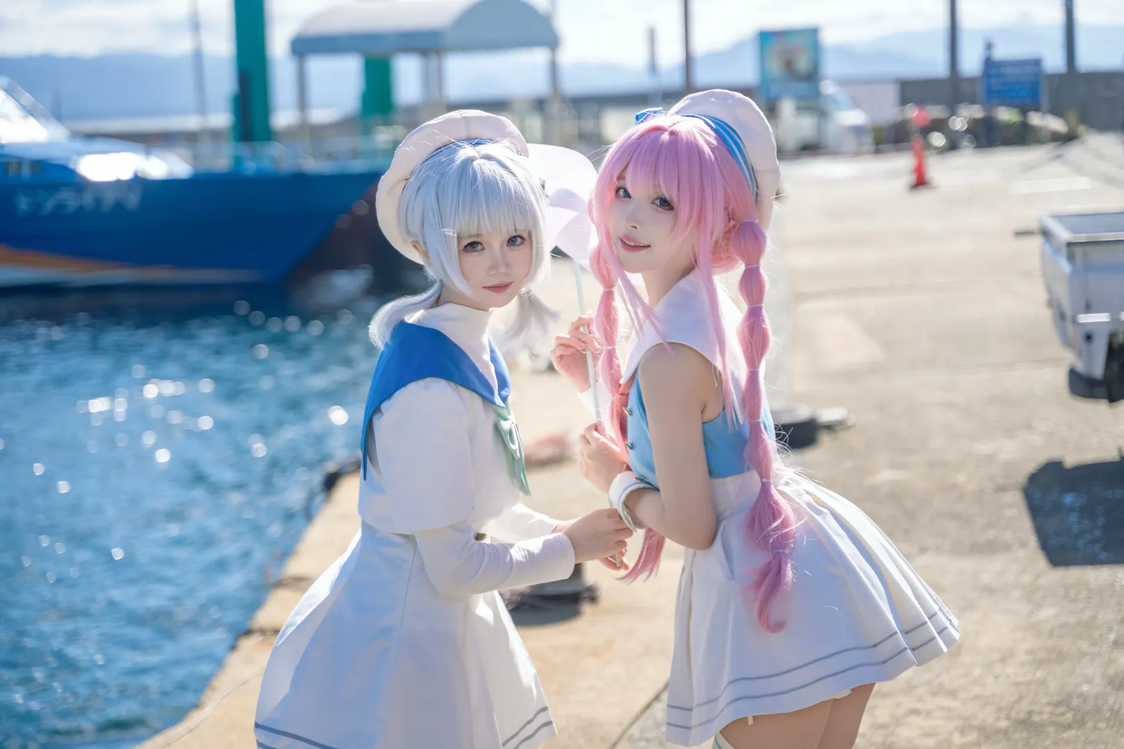 水手服cosplay, 要乐奈cos, BanG Dream! It's MyGO!!!!!, 千早爱音cos, 海港外景 - 第7张