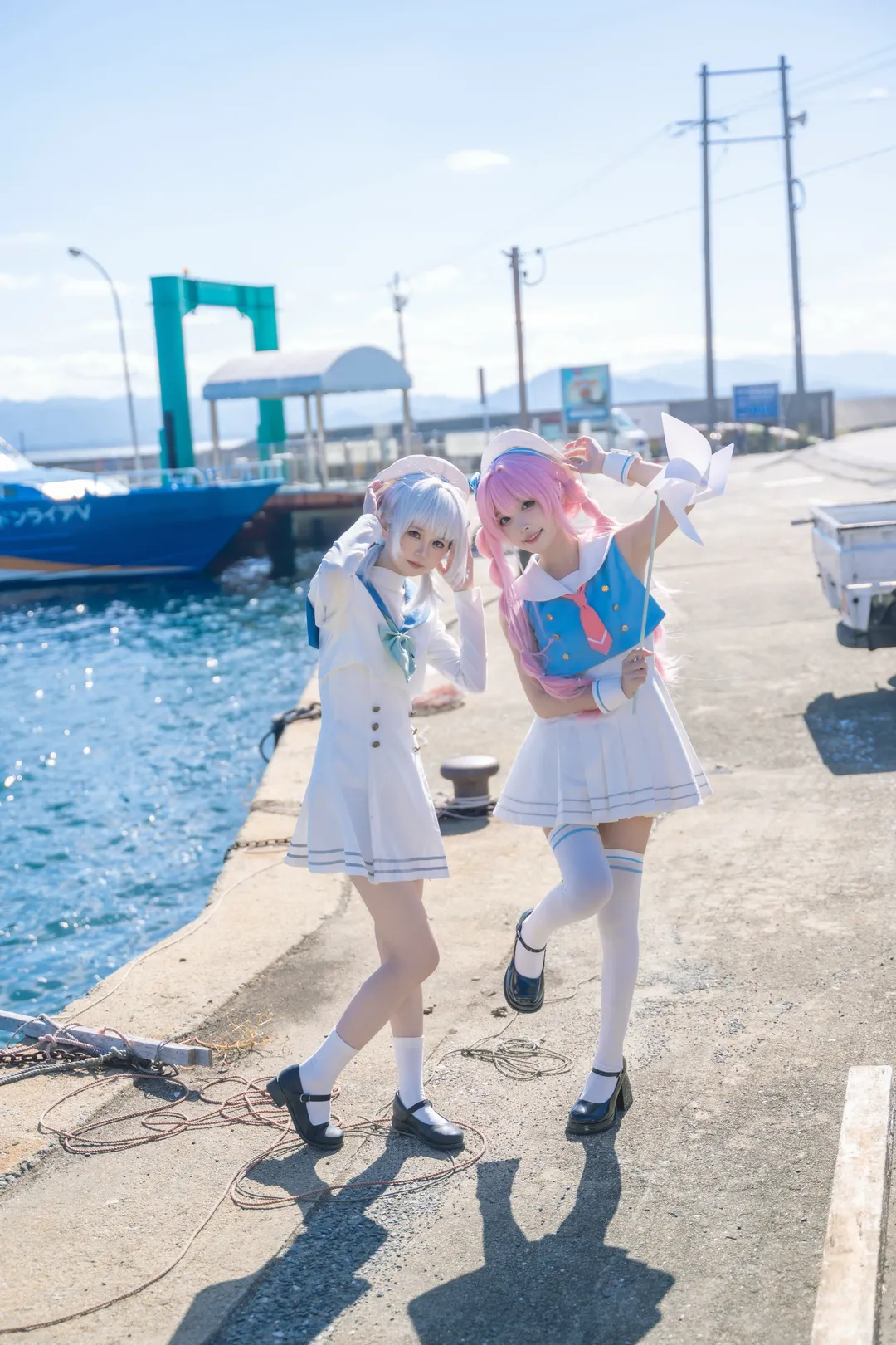 水手服cosplay, 要乐奈cos, BanG Dream! It's MyGO!!!!!, 千早爱音cos, 海港外景 - 第8张