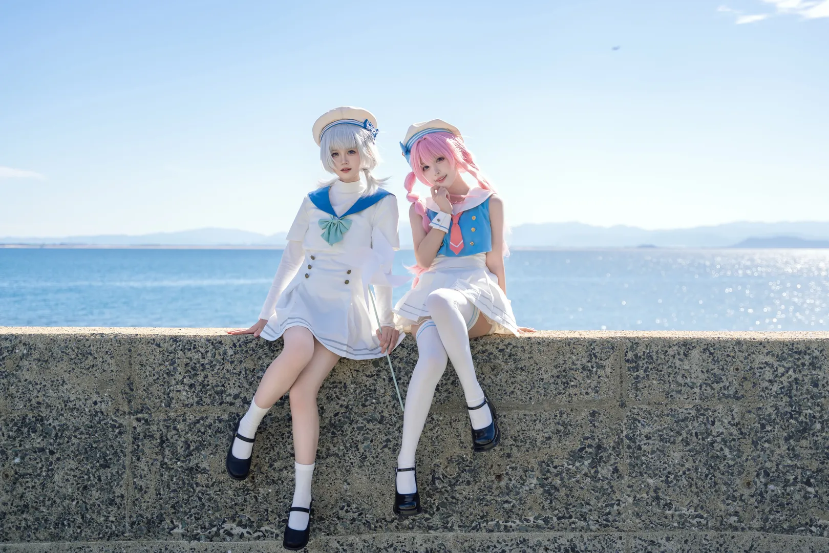 水手服cosplay, 要乐奈cos, BanG Dream! It's MyGO!!!!!, 千早爱音cos, 海港外景 - 第9张