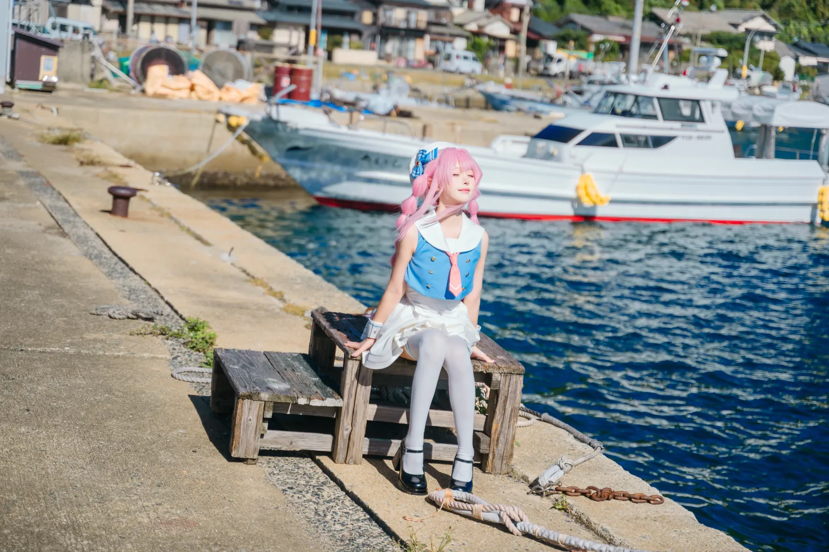 海边cosplay, MyGO!!!!!, 水手服穿搭, 千早爱音cos, 二次元外景 - 第10张