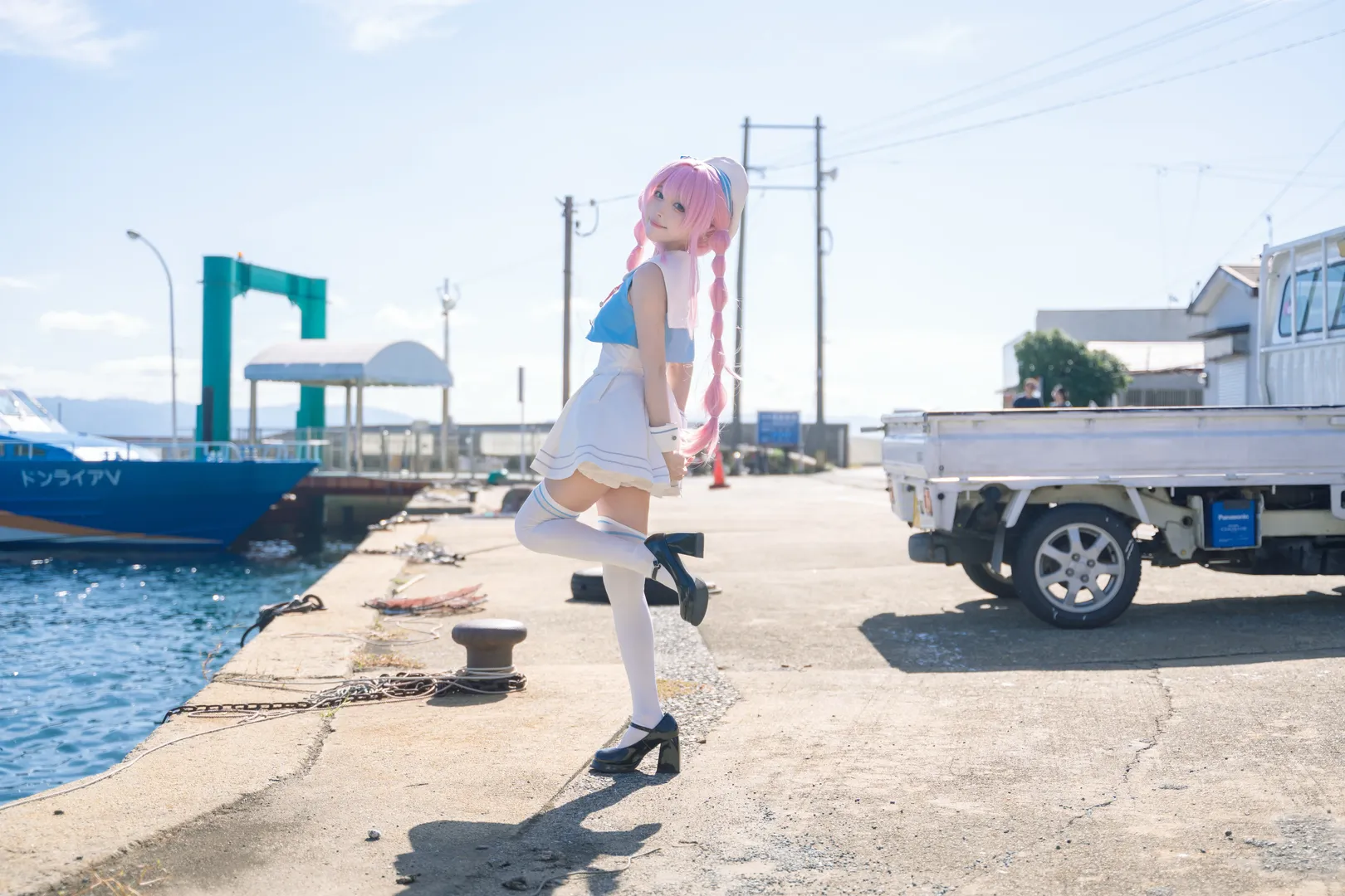 海边cosplay, MyGO!!!!!, 水手服穿搭, 千早爱音cos, 二次元外景 - 第2张