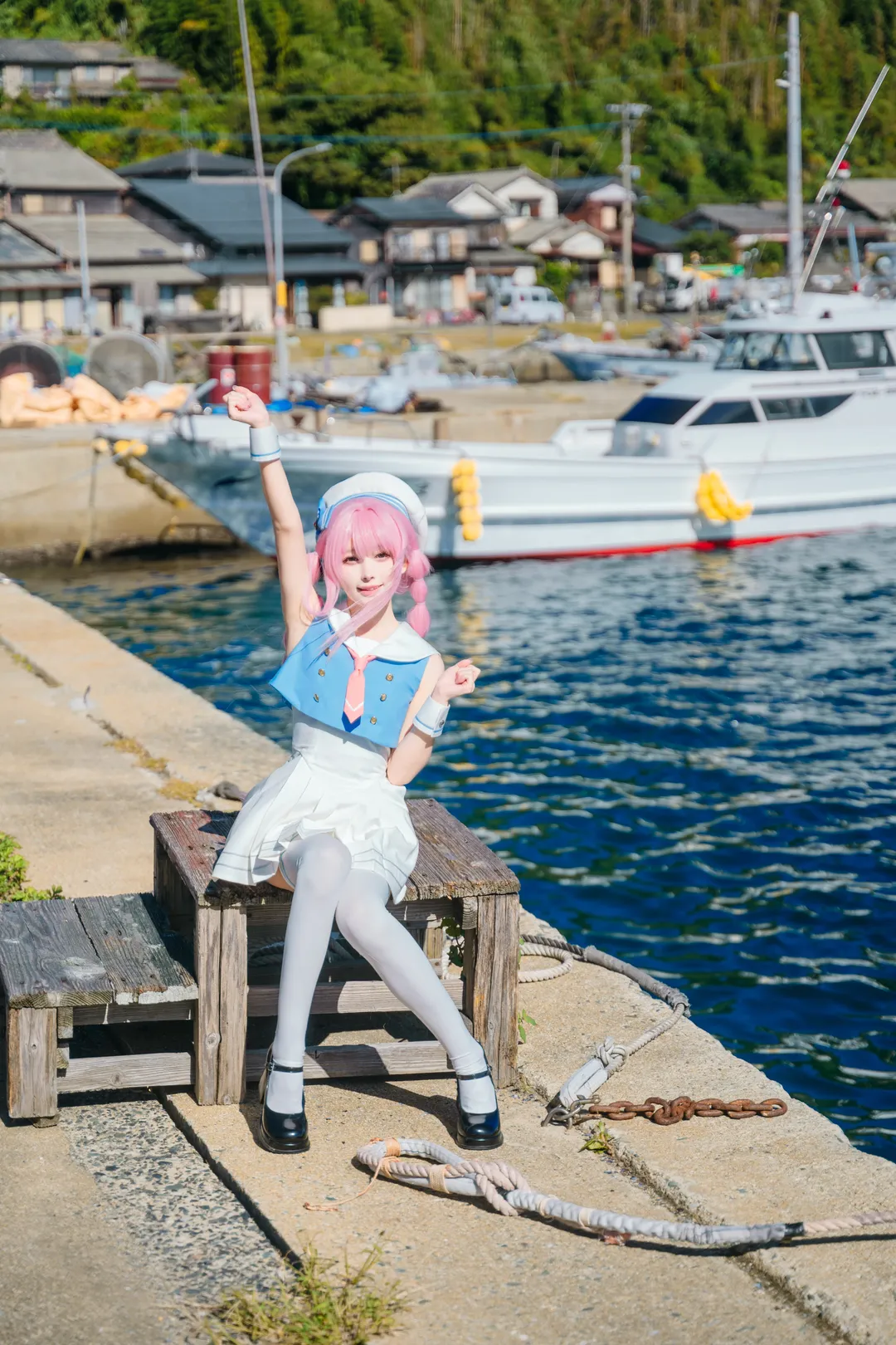 海边cosplay, MyGO!!!!!, 水手服穿搭, 千早爱音cos, 二次元外景 - 第8张