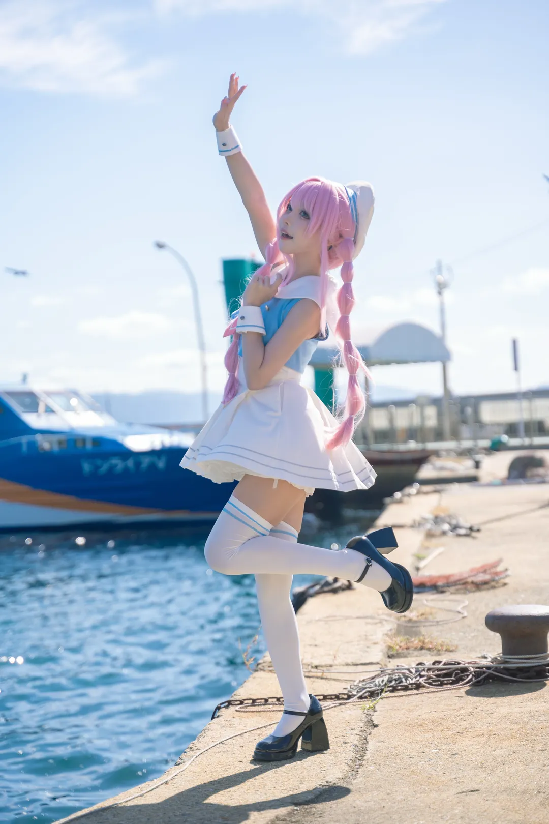 海边cosplay, MyGO!!!!!, 水手服穿搭, 千早爱音cos, 二次元外景 - 第9张