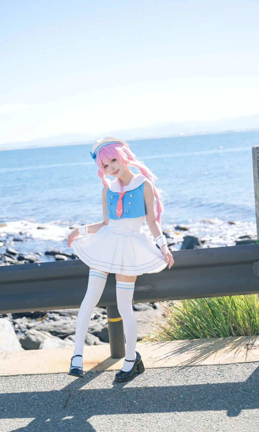 BanG Dream! It's MyGO!!!!!, 千早爱音cos, 二次元少女摄影, 白丝水手服, 海边外景写真 - 第8张