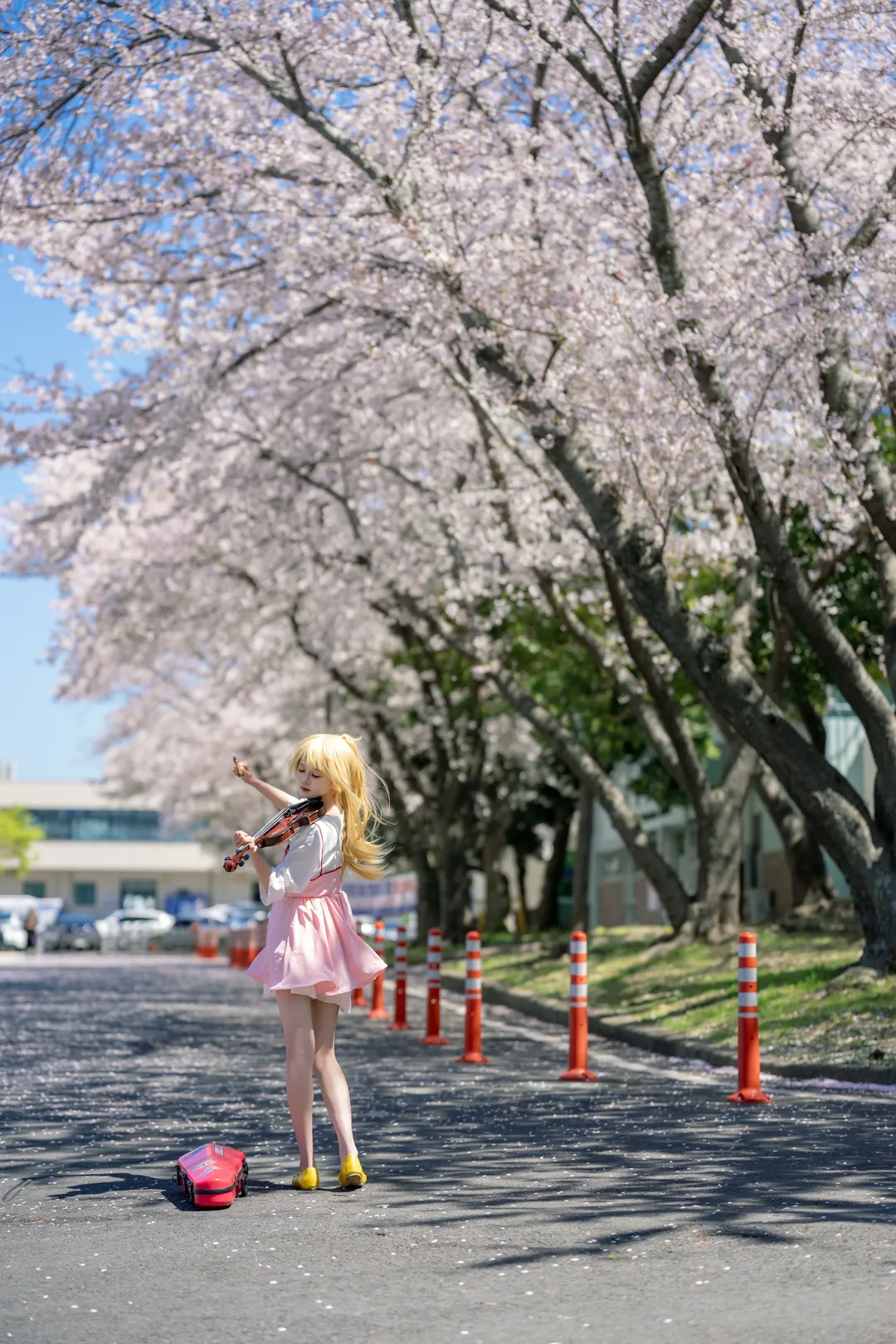 宮園かをりコスプレ, 四月は君の嘘, 春の桜, ソニー A7M5, 撮って出しポートレート - 1枚目