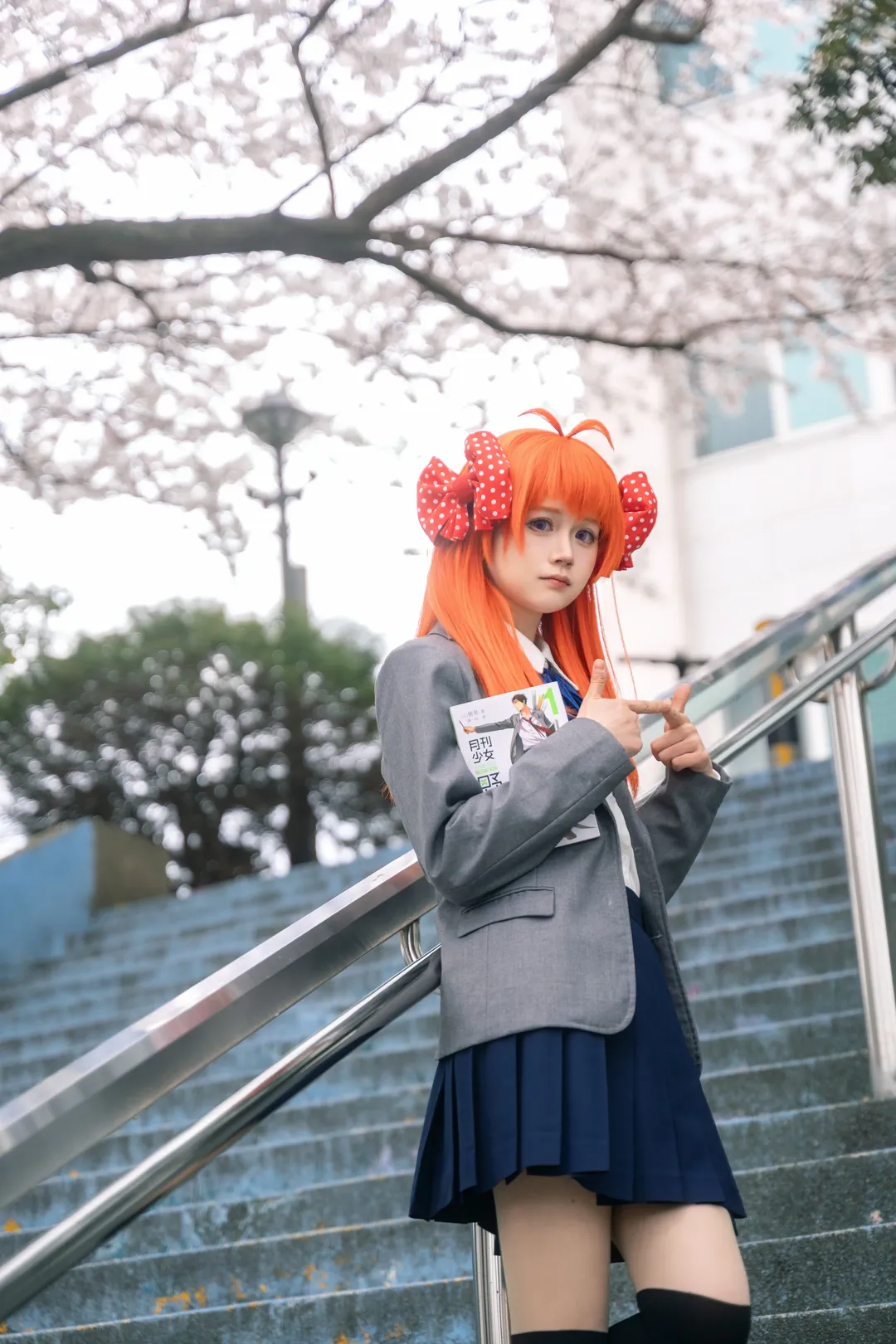 校园制服穿搭, 佐仓千代cos, 月刊少女野崎君, 春日樱花外景, 少女心事 - 第6张