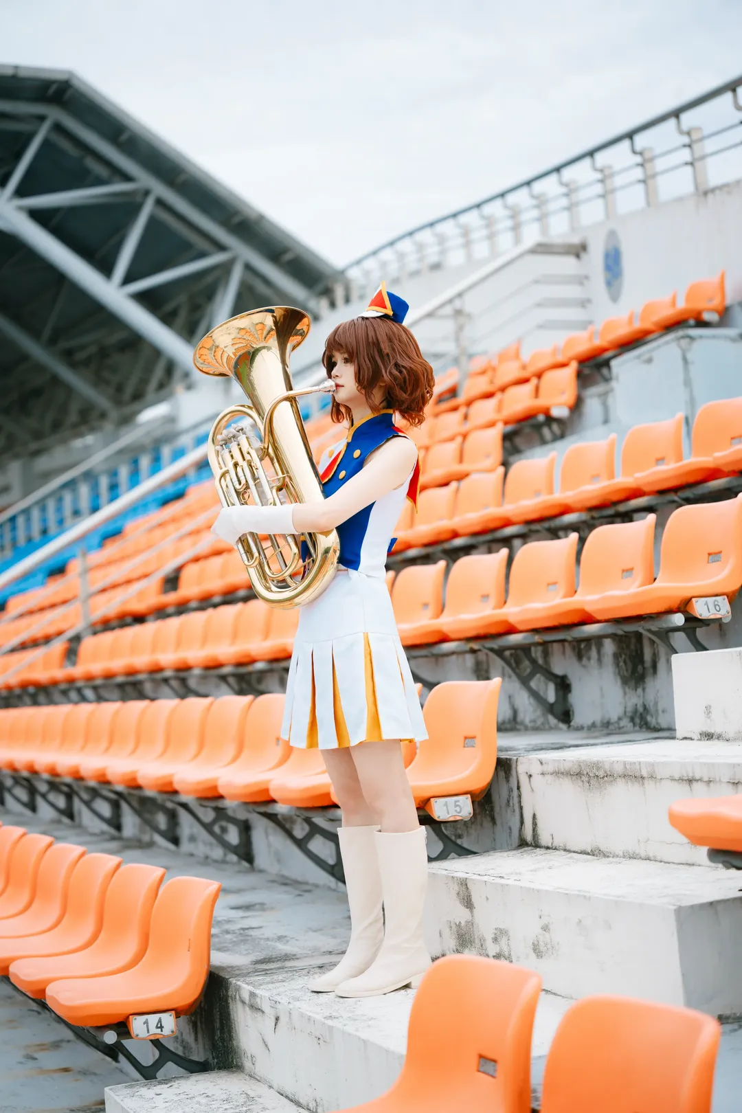 黄前久美子cos, 吹响吧上低音号, 北宇治高中, 体育场摄影, 夏日阳光 - 第3张