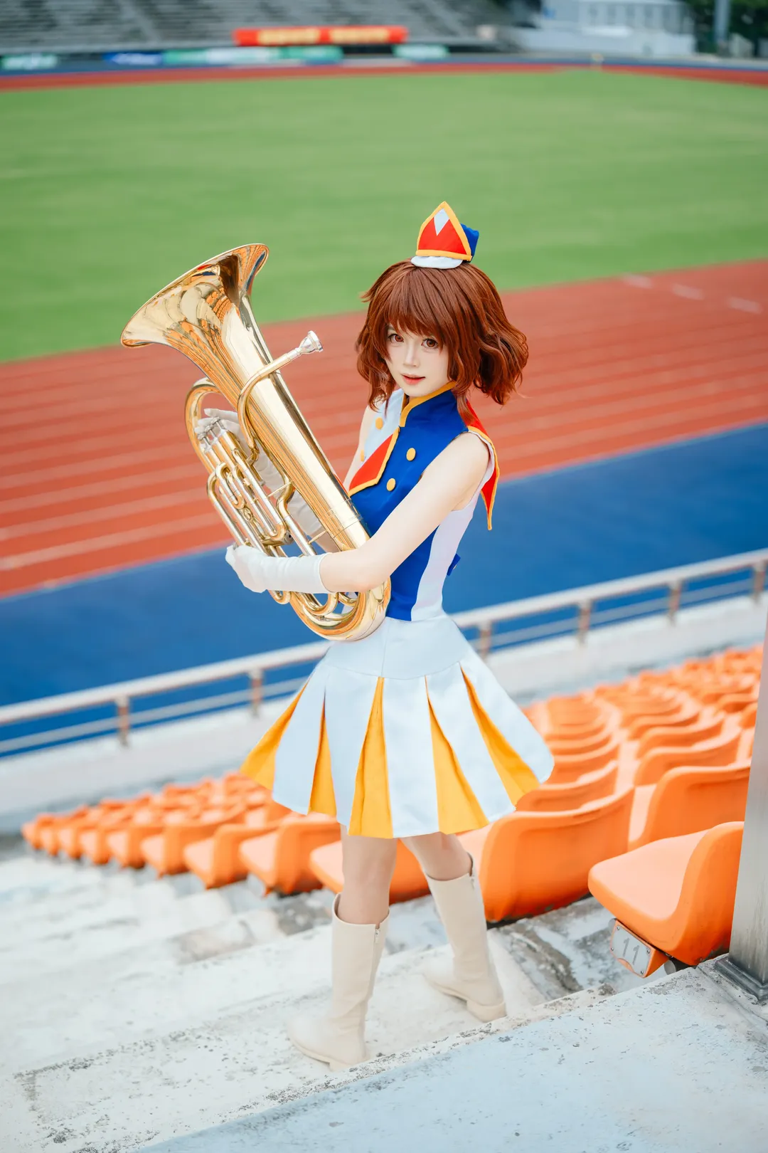黄前久美子cos, 吹响吧上低音号, 北宇治高中, 体育场摄影, 夏日阳光 - 第6张