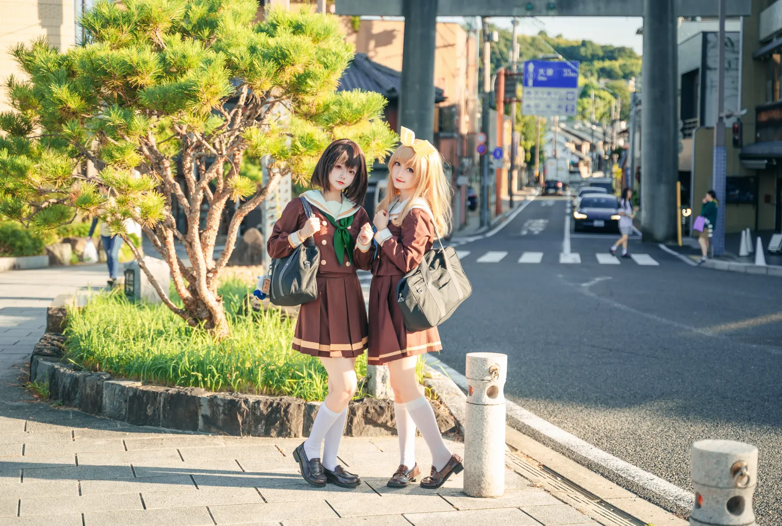 吹响吧上低音号, 吉川优子cos, 中世古香织cos, 北宇治高校制服, 双人校园外景 - 第11张