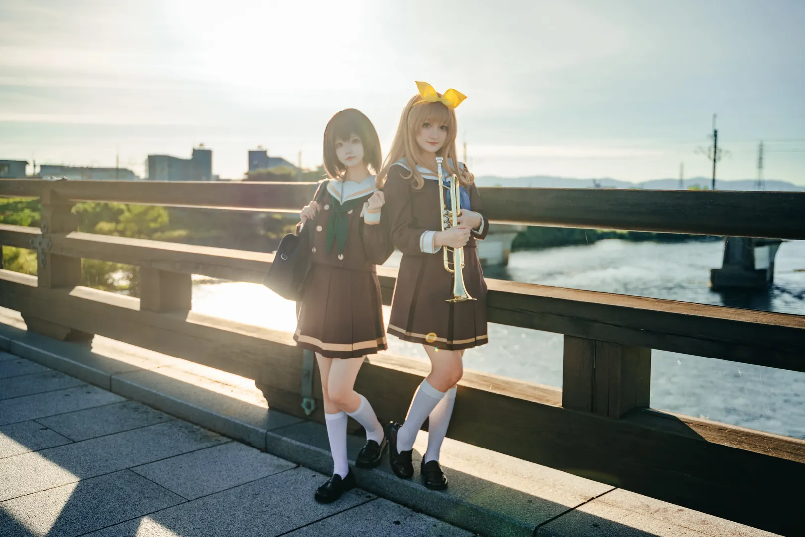 響け！ユーフォニアム, 吉川優子コスプレ, 中世古香織コスプレ, 北宇治高校制服, ペアキャンパス屋外撮影