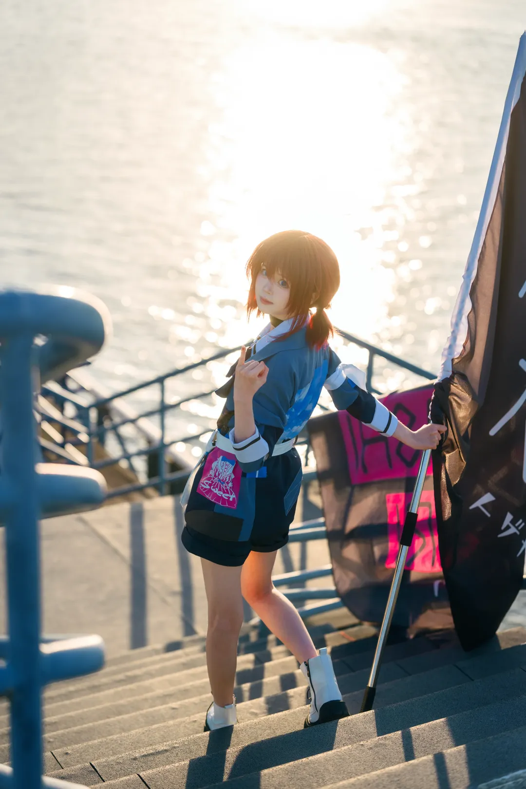 cosplay摄影, 二次元穿搭, 井芹仁菜cos, 少女乐队的呐喊, 逆光外景 - 第1张