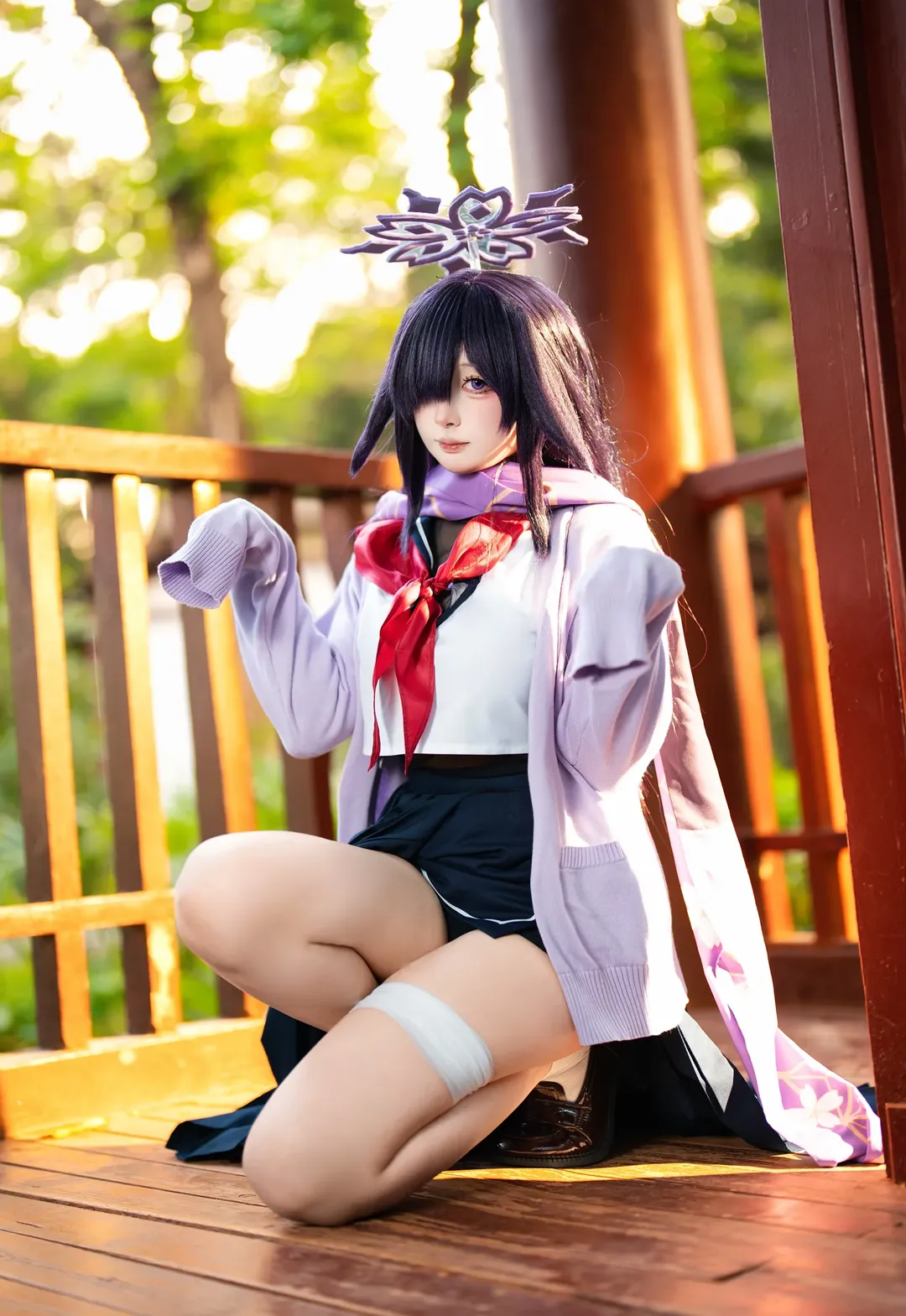 蔚藍檔案, 戶外攝影, 大野月詠cos, 日系穿搭, 校園風cosplay
