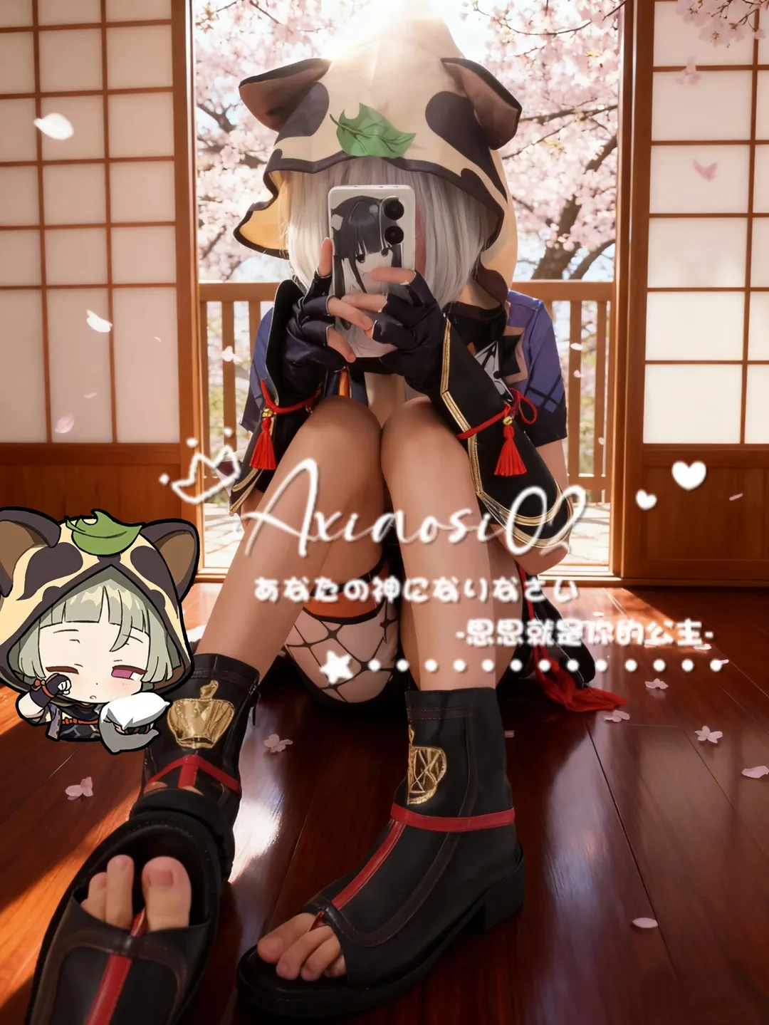 原神, cosplay穿搭, 早柚cos, 樱花写真, 日式和室