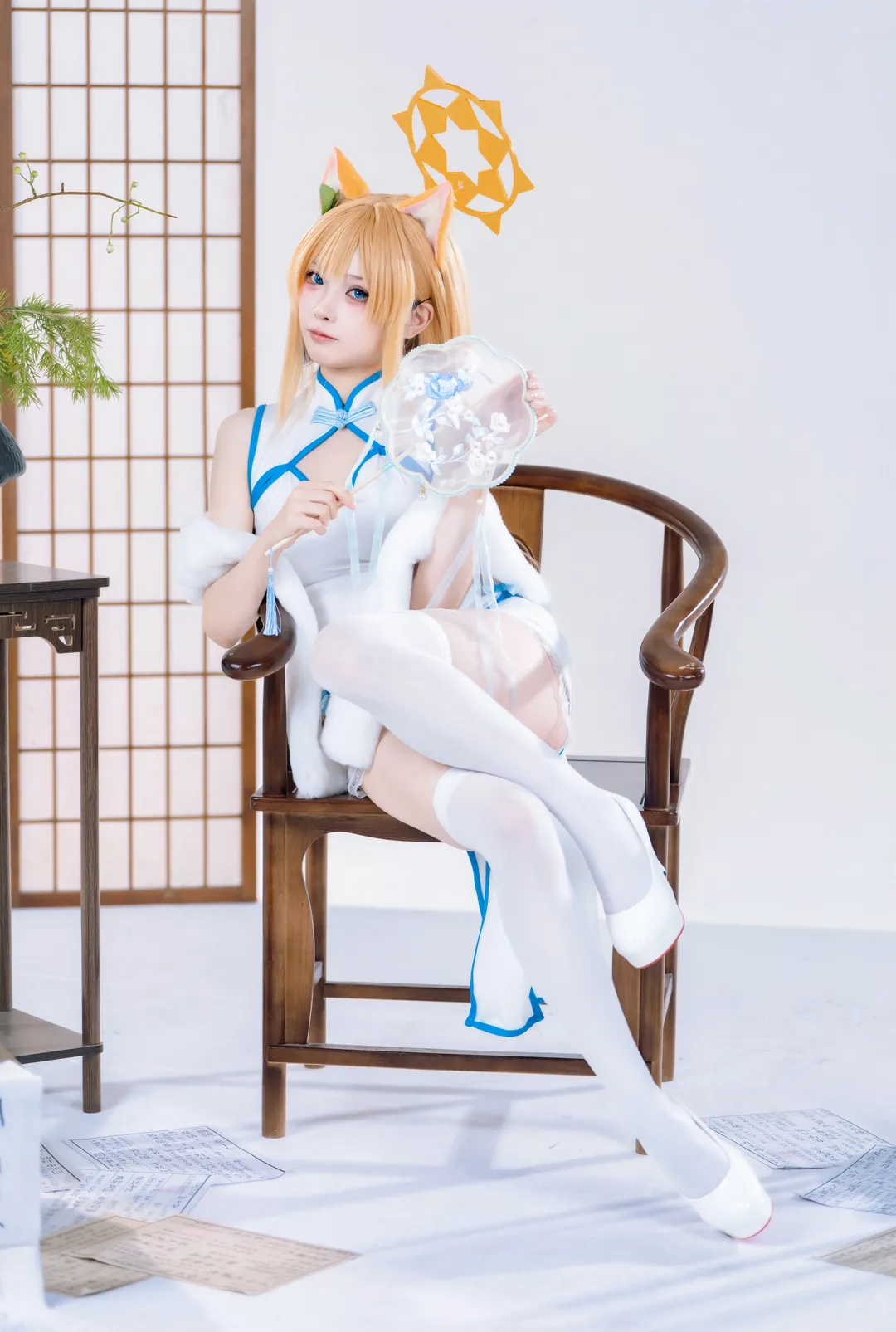 蔚蓝档案, 二次元Cosplay, 旗袍cos, 白棚摄影, 伊洛玛丽cos - 第1张